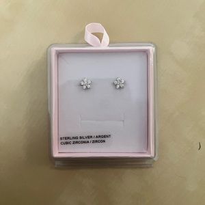 Sterling silver flower earring studs